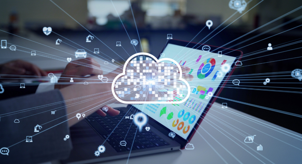 A user reviews cloud-based product analytics on a laptop, showing how clear in-product signals help the most engaged users naturally evolve into power users.
