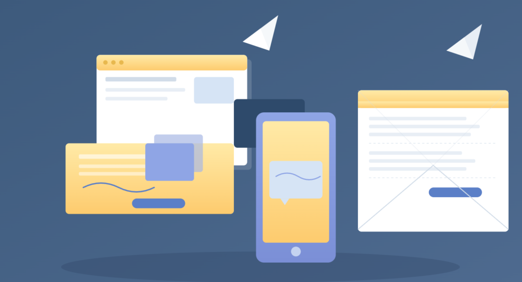 SaaS content layouts across web and mobile screens, showing guidance-focused content without promotional or sales-heavy elements